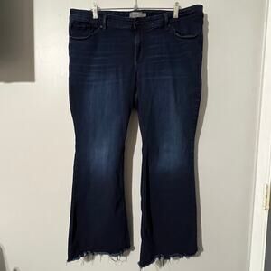 Torrid Luxe Slim Boot Jeans Size 20S Dark Wash Stretch Frayed Hem Plus Size